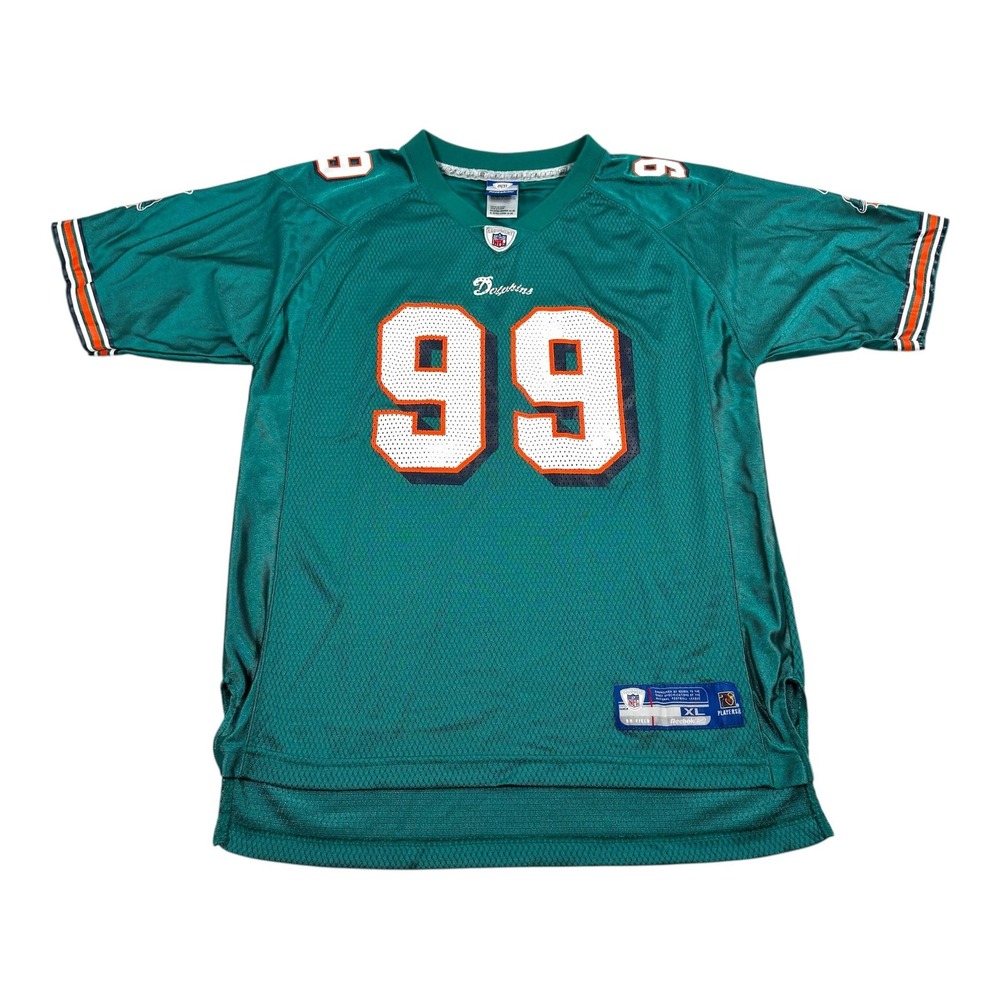 Miami Dolphins Football Jersey Boys Youth XL Green NFL Reebok Taylor 99 On Field